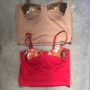 NWT* sequin crop tops